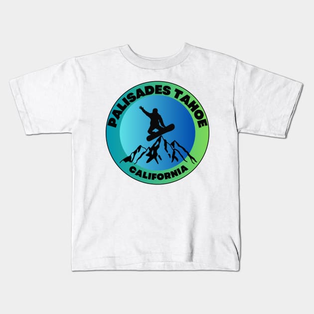 Palisades Tahoe Ski Kids T-Shirt by DW Arts Design